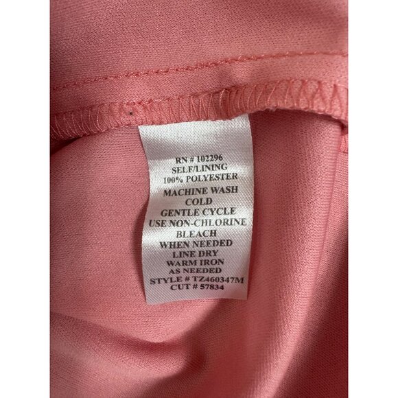 Size 12 PINK METALLIC LACE COWL NECK DRESS Wedding Shower Special Occasion - Picture 6 of 7